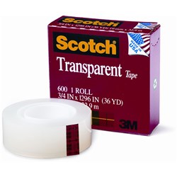 Scotch 600 Transparent Tape 19mmx33m Crystal Clear  