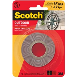 Scotch 411P Mounting Tape 25mmx1.5m Outdoor Strip Grey  