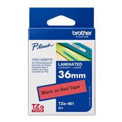 Brother TZE-461 P-Touch Tape 36mmx8m Black on Red  