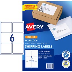 Avery Quick Peel Address Laser Inkjet Labels White J8166 99.1x93.1 6UP 300 Labels