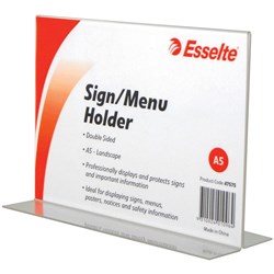 Esselte Sign/Menu Holder A5 Double Sided Landscape 