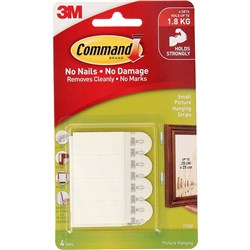 Command 17202 Picture Hanging Strip Small Sets of 3 White