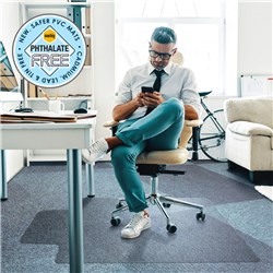 Marbig Deluxe Chair Mat  Notched Based For Medium Pile Carpet 114 x 134cm Clear