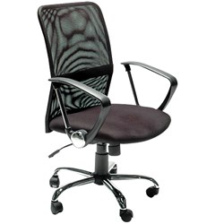 Sylex Stat Executive Chair Medium Mesh Back With Arms Black Fabric Seat
