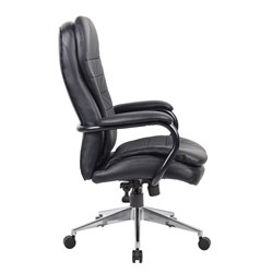 Titan Executive Medium Back  Chair With Arms  Black PU Back And Leather Seat