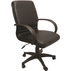 Rapidline CL610 Executive Medium Back Chair Padded Black PU