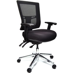 Buro Metro II 24/7 Mid Back Chair With Arms  Black Fabric Seat Mesh Back