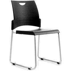 Buro Pronto Sled Base Stacker Chair Black Polypropylene Seat And Back