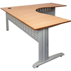 Rapidline Rapid Span Corner Workstation 1800/1800W x 700D x 730mmH Beech/Silver