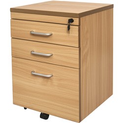 Rapidline Rapid Span Mobile Pedestal 2 Drawer 1 File 465W x 447D x 690mmH Beech