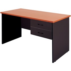 Logan Student Desk With  Drawers 1200W x 600D x 730mmH Beech And Ironstone