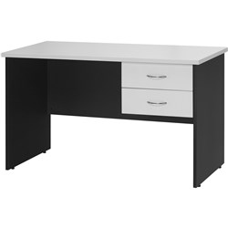 Logan Student Desk With  Drawers 1200W x 600D x 730mmH White And Ironstone