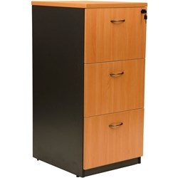 Logan Filing Cabinet 3 Drawer 476W x 550D x 1029mmH Beech And Ironstone