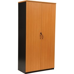 Logan Stationery Cupboard 900W x 450D x 1800mmH Beech And Ironstone