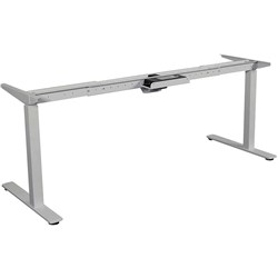 Summit Electric Height Adjustable Straight Desk Frame Only Silver