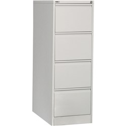 Rapidline Go Vertical Filing Cabinet 4 Drawer 460W x 620D  x 1321mmH Silver Grey