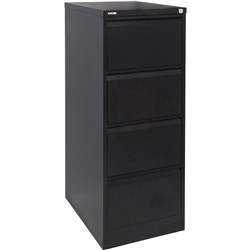 Rapidline Go Vertical Filing Cabinet 4 Drawer 460W x 620D  x 1321mmH Black Ripple