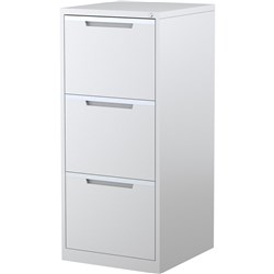 Steelco Steel Filing Cabinet 3 Drawer 470W x 620D x 1015mmH White Satin