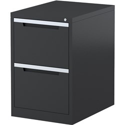 Steelco Steel Filing Cabinet 710Hx470Wx620mmD  2 Drawer Graphite Ripple
