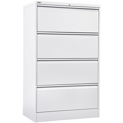 Rapidline Go Lateral Filing Cabinet 4 Drawer 900W x 473D x 1321mmH White