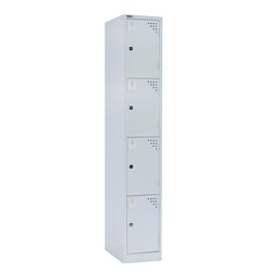 Rapidline Go Locker 4 Door 380W x 455D x 1830mmH Silver Grey