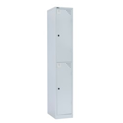 Rapidline Go Locker 2 Door 380W x 455D x 1830mmH Silver Grey