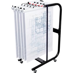 Planhorse Mobile 1000 Trolley A1 1000 Sheet Capacity Black 