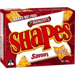 Arnott's Savoury Shapes Biscuits 185gm  