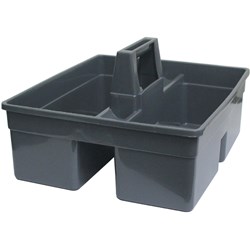 Cleanlink Janitors Cart Basket Utility Carry Plastic Grey 38X33X17Cm