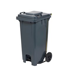 Compass Wheelie Bin With Pedal 120 Litres Grey 