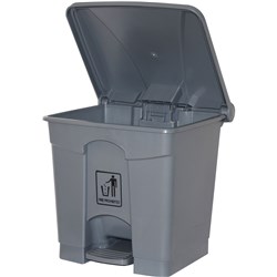 Cleanlink Rubbish Bin With Pedal Lid 45 Litres Grey 