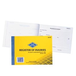 Zions ROID Workcover Register Of Injuries  Duplicate 25 Forms 
