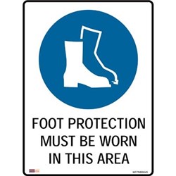Zions Mandatory Sign Foot Protection 450x600mm Metal 