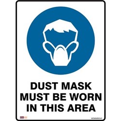 Zions Mandatory Sign Dust Mask 450x600mm Polypropylene 