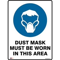 Zions Mandatory Sign Dust Mask 450x600mm Polypropylene