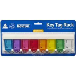 Kevron ID5 Key Tag Rack With 8 Tags  Assorted Colours