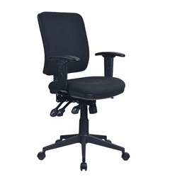 Aviator Task Chair High Back  With Arms With Seat Slide Black Fabric