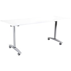 Summit Flip Top Table 1800W x 750D x 745mmH White Top Silver Frame