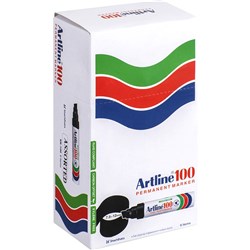 Artline 100 Jumbo Permanent Markers Chisel 12mm Assorted Colours Pack Of 6