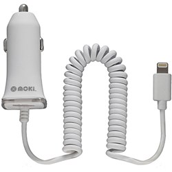 Moki Fixed Lightning Charger + USB Port White