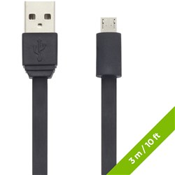 Moki King Size MicroUSB SynCharge Cable 3 Metre Black