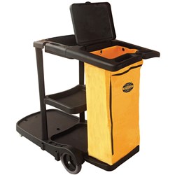 Compass Janitors Cart  With Lid Black 