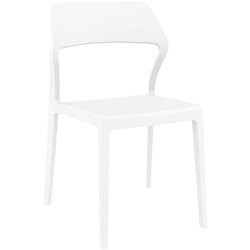 Snow Hospitality Dining Chair Heavy Duty Indoor Outdoor Use Stackable Polypropylene White