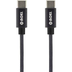 Moki Type-C to Type-C SynCharge Cable 90cm Braided Black