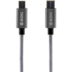 Moki Type-C to MicroUSB SynCharge Cable 90cm Braided Gun Metal