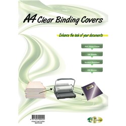 Gold Sovereign Heavy Duty Binding Covers 250 micron A4 Pack of 100 Clear