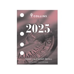 Collins Desk Calendar Refill 102x76mm Side Punch Day To Page