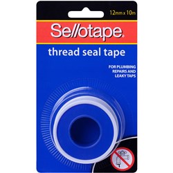 Sellotape Thread Seal Tape 12mmx10m Teflon White  