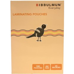 Bibbulmun Laminating Pouches A4 80 Micron Pack of 100