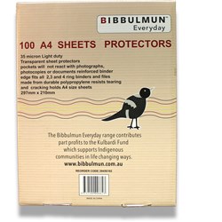 Bibbulmun Sheet Protectors A4 Light Weight 35 micron Pack of 100